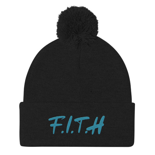 Pom-Pom Blue Beanie - F.I.T.H Clothing and Accessories