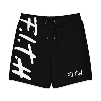 F.I.T.H Black & White Men's Board Shorts - F.I.T.H Clothing and Accessories