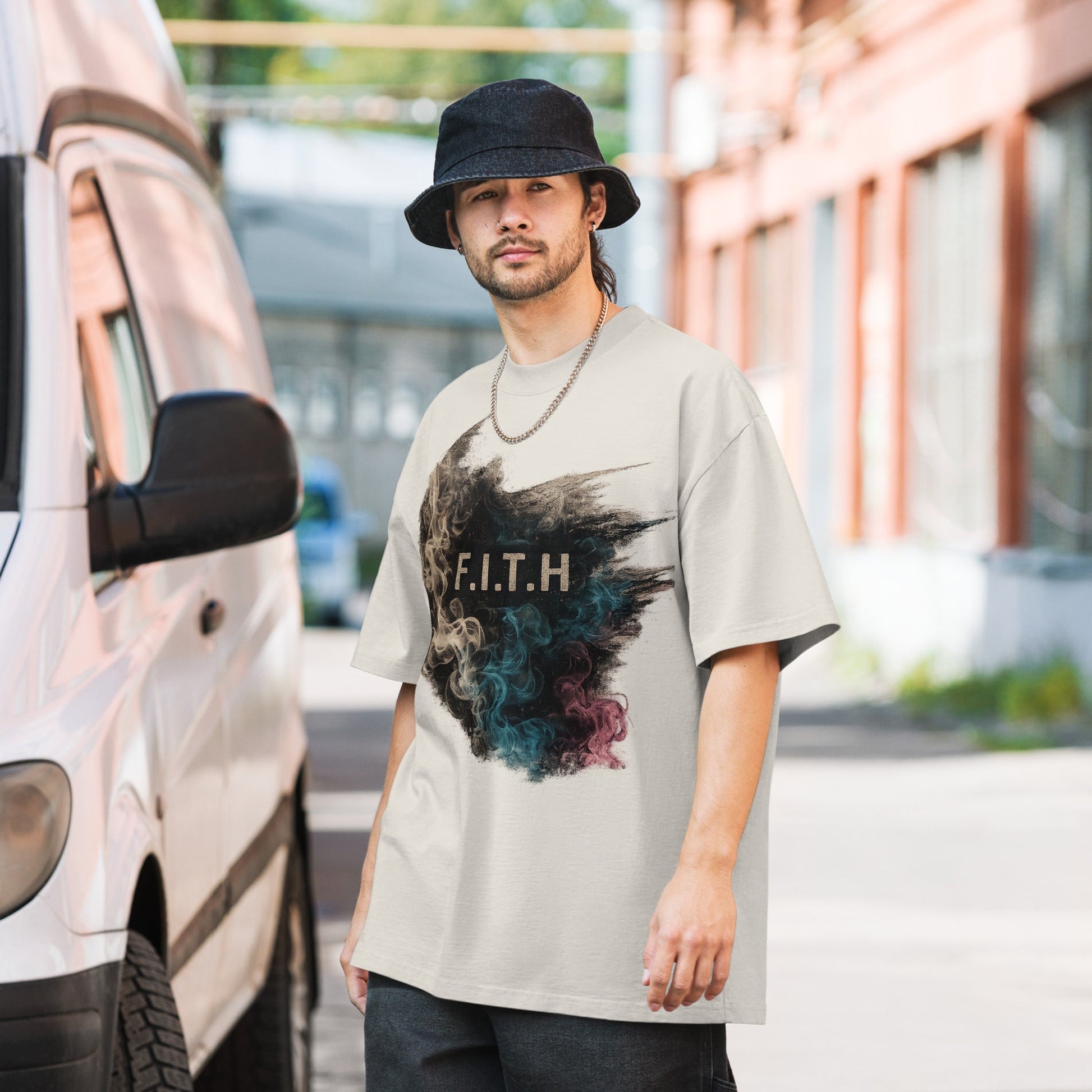 F.I.T.H Grunge Puffed Oversize T-Shirt - F.I.T.H Clothing and Accessories