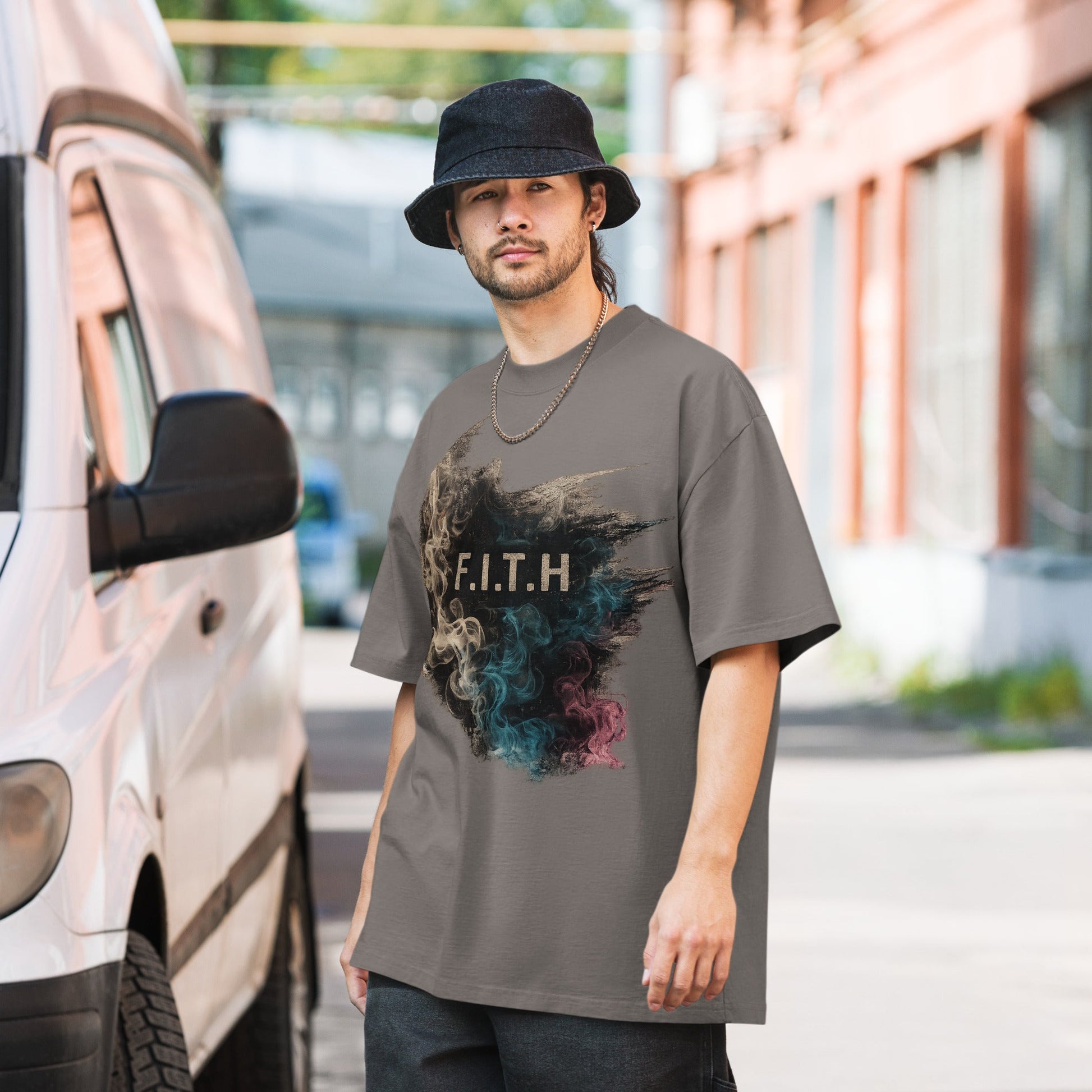 F.I.T.H Grunge Puffed Oversize T-Shirt - F.I.T.H Clothing and Accessories