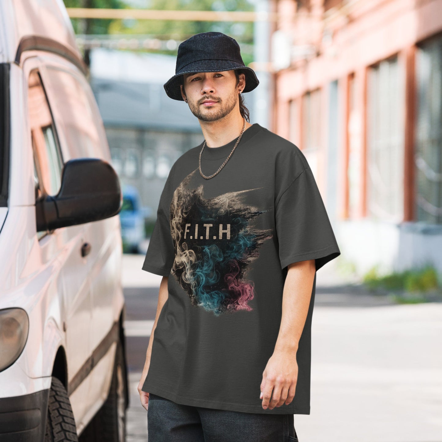 F.I.T.H Grunge Puffed Oversize T-Shirt - F.I.T.H Clothing and Accessories