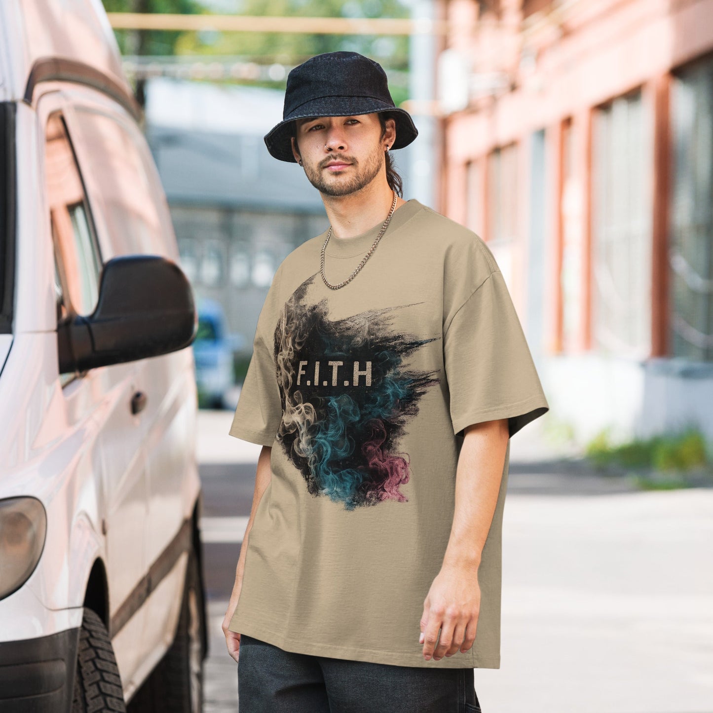 F.I.T.H Grunge Puffed Oversize T-Shirt - F.I.T.H Clothing and Accessories