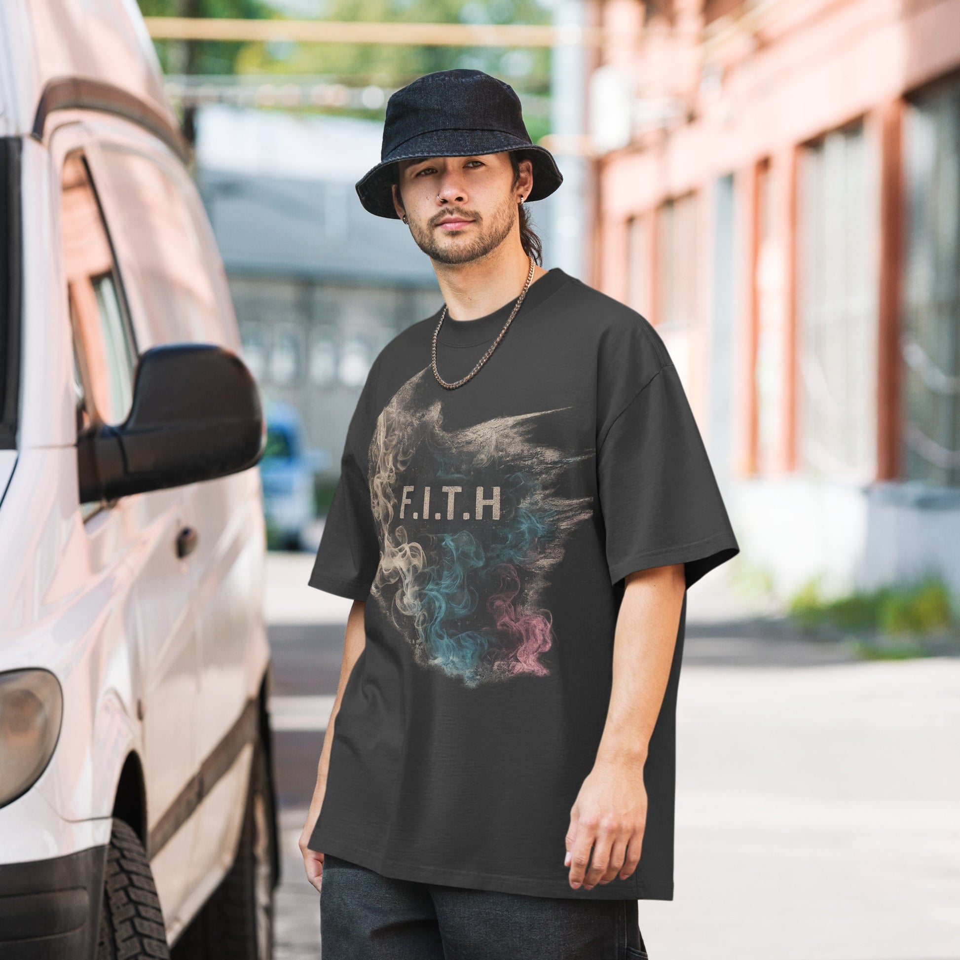 F.I.T.H Grunge Puffed Oversize T-Shirt - F.I.T.H Clothing and Accessories