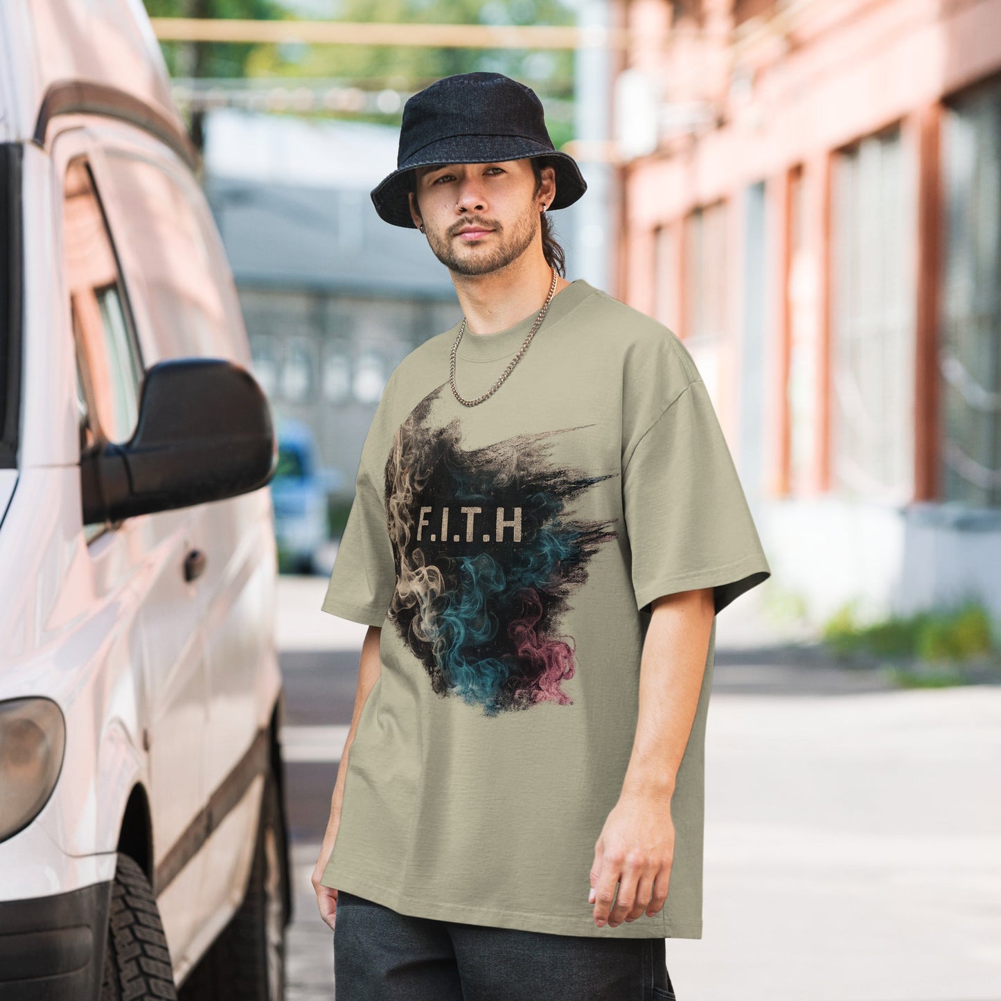 F.I.T.H Grunge Puffed Oversize T-Shirt - F.I.T.H Clothing and Accessories