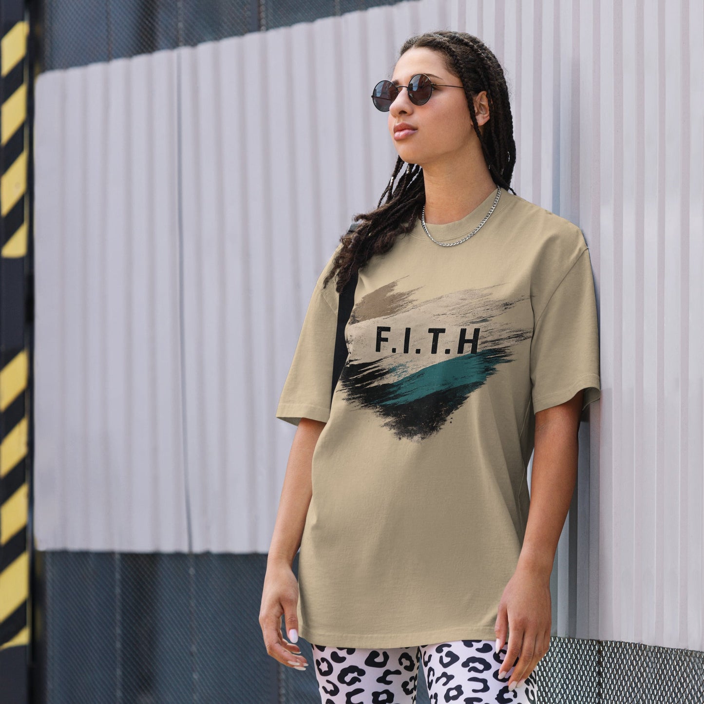 F.I.T.H Grunge Streak Oversized T-Shirt - F.I.T.H Clothing and Accessories
