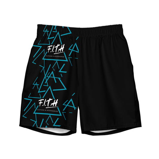 Geometric Quick-Dry Anti-Chafe Lined Swim Shorts - F.I.T.H Clothing and Accessories