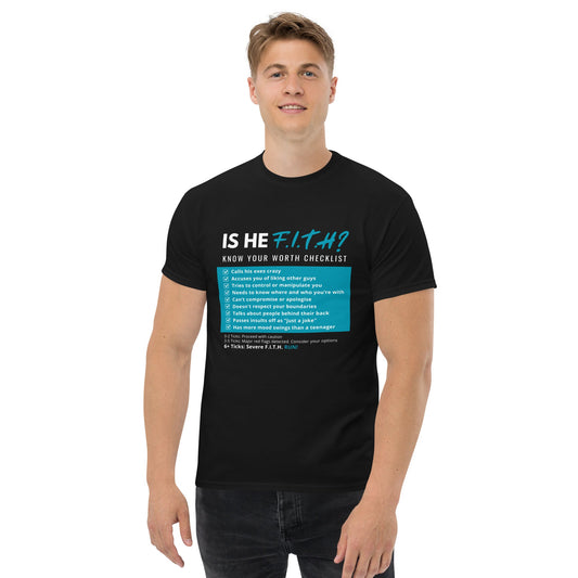 Is He F.I.T.H? Men's T-Shirt - F.I.T.H Clothing and Accessories