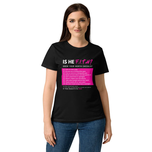 Is He F.I.T.H? Women's T-Shirt - F.I.T.H Clothing and Accessories