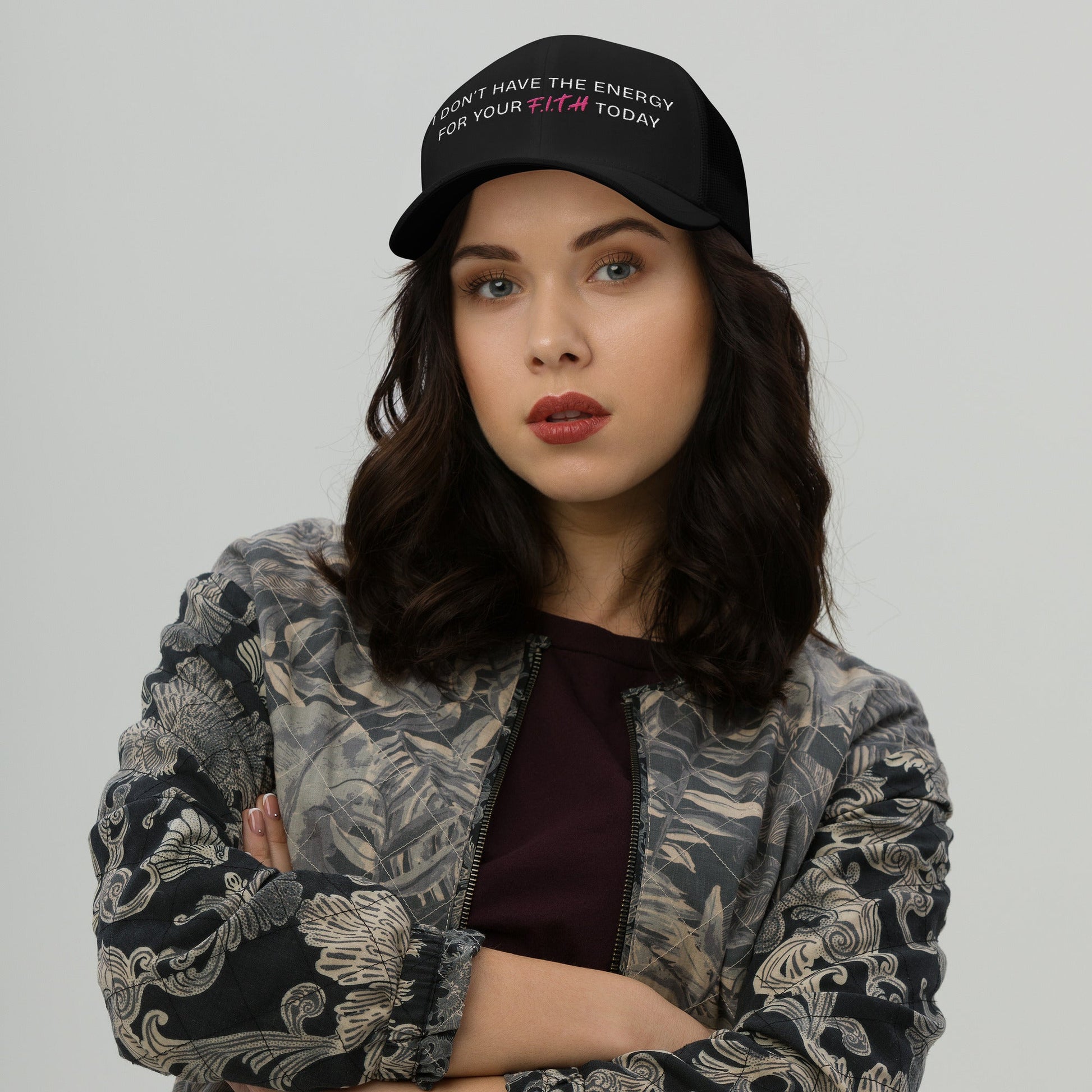 No Energy Pink Trucker Cap - F.I.T.H Clothing and Accessories