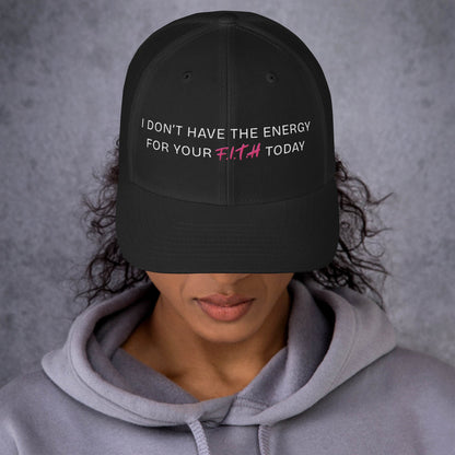 No Energy Pink Trucker Cap - F.I.T.H Clothing and Accessories