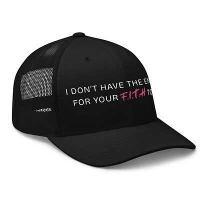 No Energy Pink Trucker Cap - F.I.T.H Clothing and Accessories