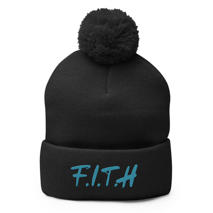 Pom-Pom Blue Beanie - F.I.T.H Clothing and Accessories