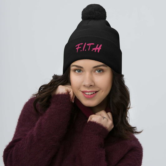Pom-Pom Pink Beanie - F.I.T.H Clothing and Accessories